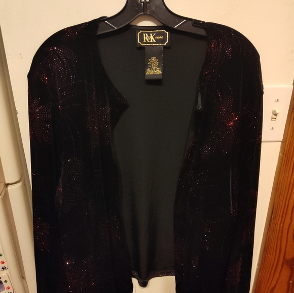 3x Black Velvet with Red Cardigan - Picture 3 of 3
